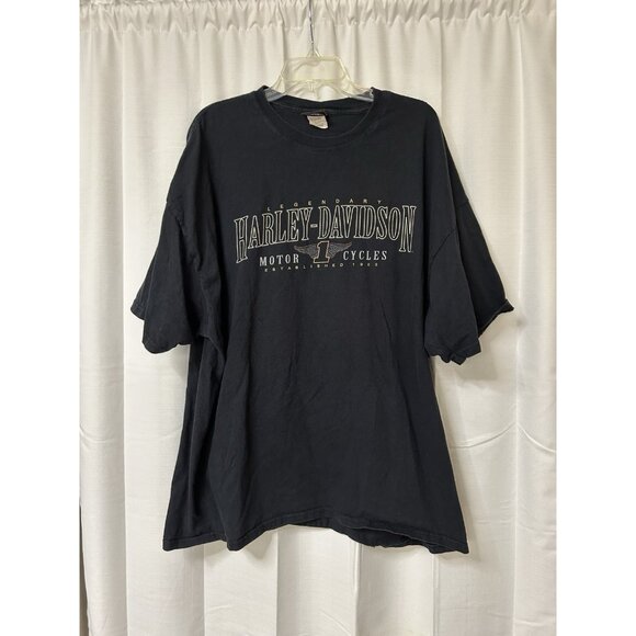 Harley-Davidson Other - Vintage Y2K Harley Davidson Motorcycles Valley Forge Biker T-shirt 3XL Black